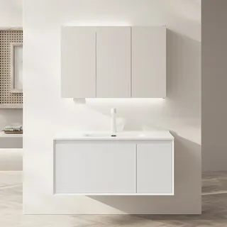 Armoires de salle de bains blanches modernes