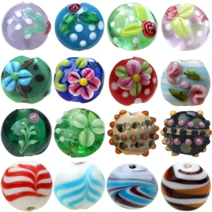 Perles de verre ovales gravées au chalumeau faites à la main pour l’artisanat, bracelets à breloques, boucles d’oreilles, collier, bijoux de bricolage, style rétro, pur Perles de verre ovales gravées au chalumeau faites à la main pour l’artisanat, bracelets à breloques, boucles d’oreilles, collier, bijoux de bricolage, style rétro, pur