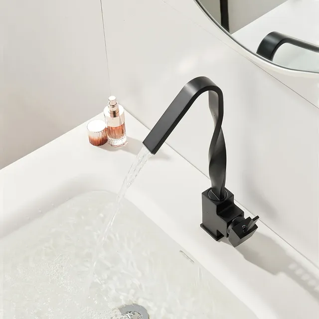 Robinet de cuisine de lavabo de salle de bains noir – vue 4