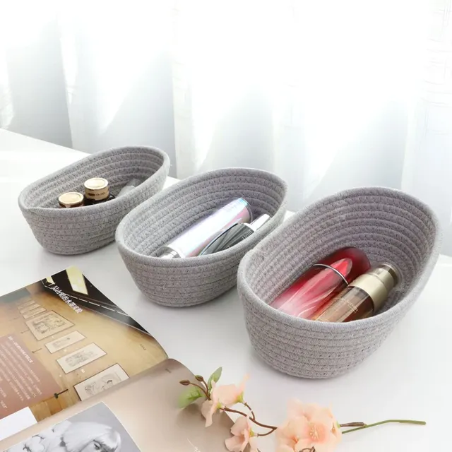 Paniers de rangement ovales tissés en ULde coton – vue 5