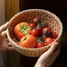 Panier de rangement rond en bambou tissé à la main – vue 3