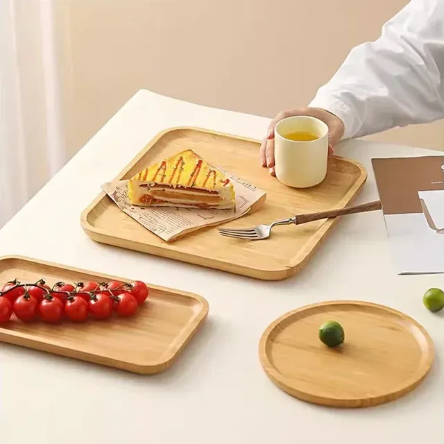 Plateau de service en bambou japonais simple – vue 5