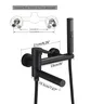 Robinet mural baignoire noir mat minimaliste cylindrique… – vue 6