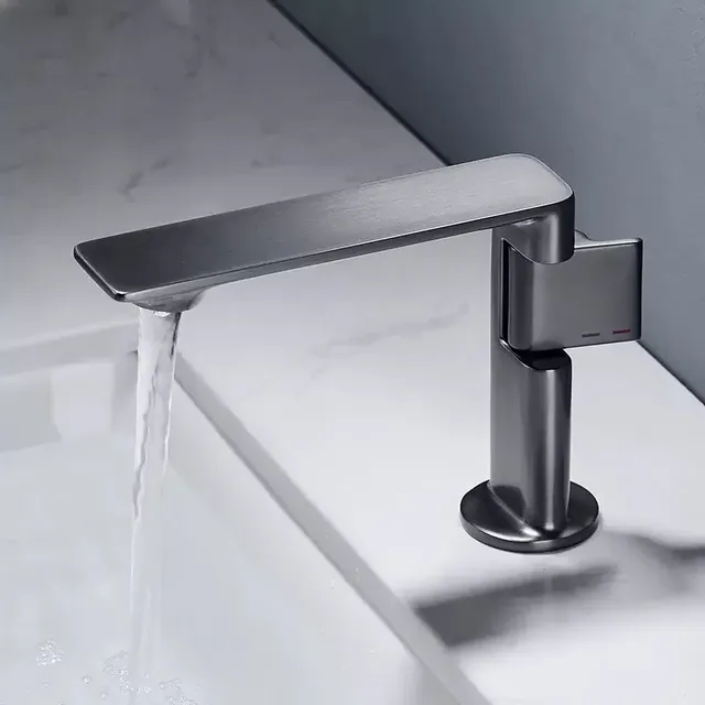 Robinet de lavabo en laiton gris – vue 4