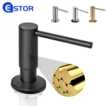 Distributeur de savon liquide en dégradbrossé avec pompe intégrée, bouteille en laiton, distributeur de savon noir, évier de cuisine, 500ml