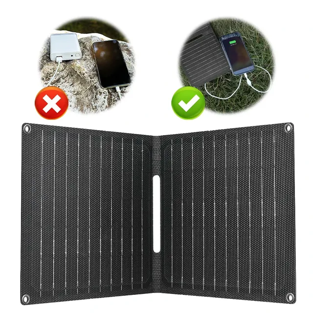Panneau solaire portable 24W avec sorties USB-C USB-A