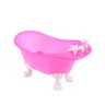 Baignoire miniature poupée plastique rigide rose vif… – vue 4