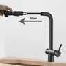 Robinet de cuisine extractible noir en Nickel – vue 2