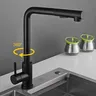 Robinet d'évier de cuisine extractible noir – vue 2