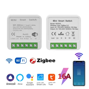 Tuya Zigequation WiFi Smart Switch, contrôle bidirectionnel, disjoncteur, citations, 220V, 110V, 16A, vie intelligente, commande vocale avec Alexa Google Home