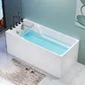 Baignoire autoportante acrylique blanc brillant moderne… – vue 6