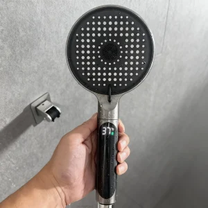 Pommeau de douche à affichage numérique LED, salle de bain intelligente, haute pression, pulvérisation réglable, économie d&rsquo;eau, pomme de douche pressurisée Douches pour salle de bain Douches Tête pour Set de douche
