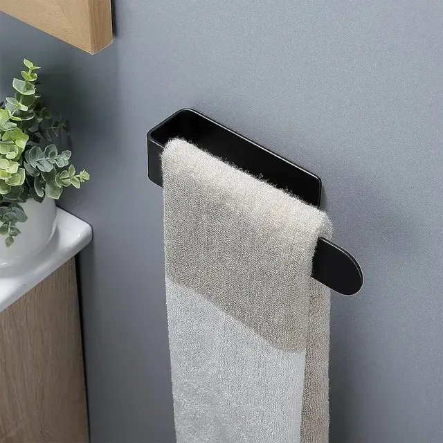Porte serviettes autoadhésif acrylique transparent noir… – vue 4