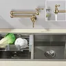 Robinet mural pliable bras double laiton massif brossé… – vue 3