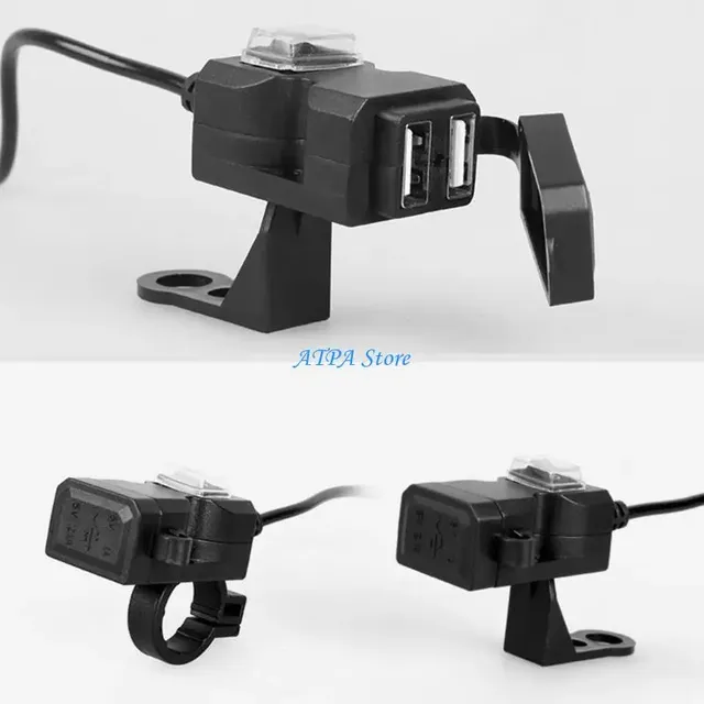 Chargeur USB guidon moto scooter bateau voiture double… – vue 3