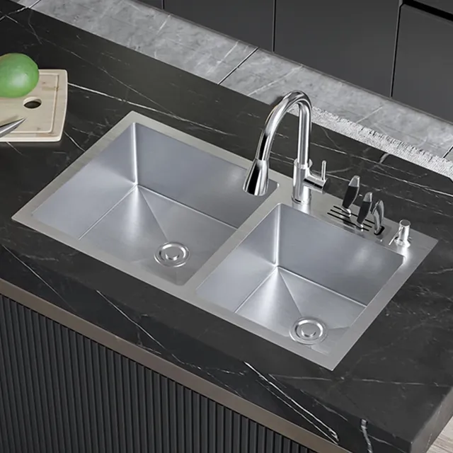 Grand Évier de Cuisine en Acier Inoxydable SUS304