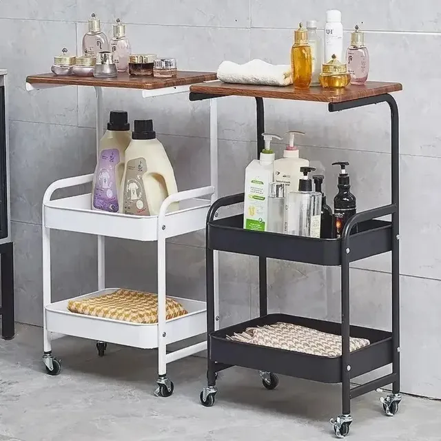 Chariot rangement cuisine roulant trois niveaux acier… – vue 2
