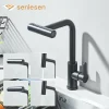 Robinet de cuisine 4 en 1 en acier inoxydable, pulvérisateur de jet de cascade de pluie extractible, robinet mitigeur d&rsquo;évier monté sur le pont à poignée unique chaud et froid