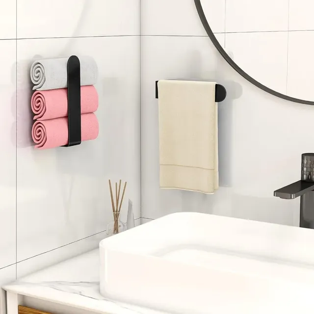 Porte serviettes mural auto adhésif sans perçage acier… – vue 3