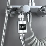 Pommeau de douche avec affichage LED de la température, moniteur de température d&rsquo;eau électrique, compteur d&rsquo;eau domestique, Bathi Z4Q7