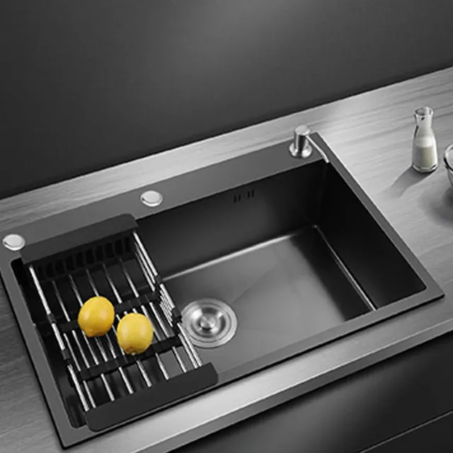 Éviers de cuisine en acier inoxydable noir – vue 3