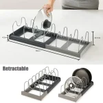 Organisateurs d&rsquo;armoires de cuisine pour casseroles et poêles, support de rangement extensible en acier inoxydable, planche à découper, étagère d&rsquo;ustensiles de cuisine de séchage