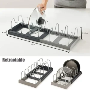 Organisateurs d&rsquo;armoires de cuisine pour casseroles et poêles, support de rangement extensible en acier inoxydable, planche à découper, étagère d&rsquo;ustensiles de cuisine de séchage