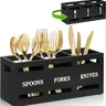 Boîte de rangement de couverts multi-compartiments en bois – vue 4