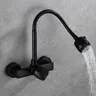 Stenoc robinet de cuisine noir double trou mural 2… – vue 2