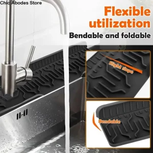Protection contre les éclaboussures de robinet de cuisine en Silicone, anti-éclaboussures, pliable, pour évier, grande taille, plateau de vidange Multiple, tapis de cuisine Protection contre les éclaboussures de robinet de cuisine en Silicone, anti-éclaboussures, pliable, pour évier, grande taille, plateau de vidange Multiple, tapis de cuisine