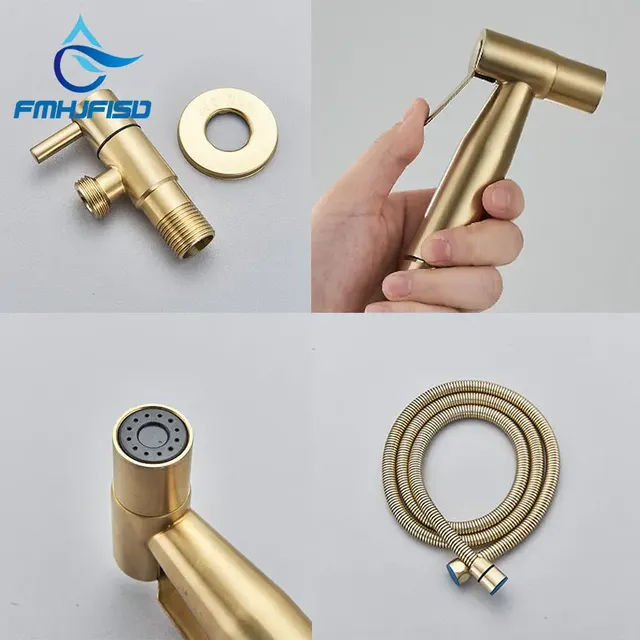 Pulvérisateur de Bidet de toilette à main en or brossé – vue 4