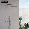 Système de pomme de douche mural gris pistolet en laiton… – vue 2