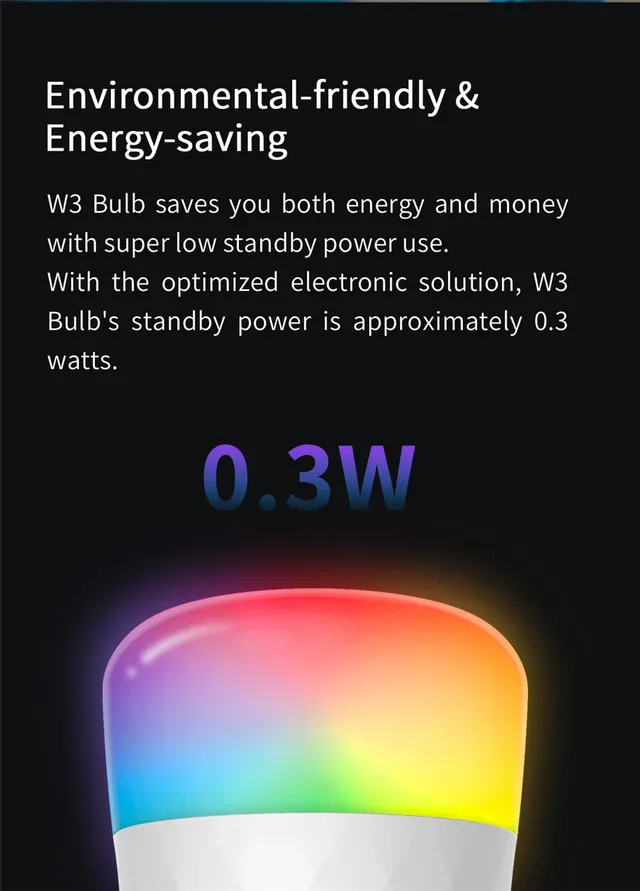 Version mondiale Yeelight ampoule LED intelligente W3… – vue 3