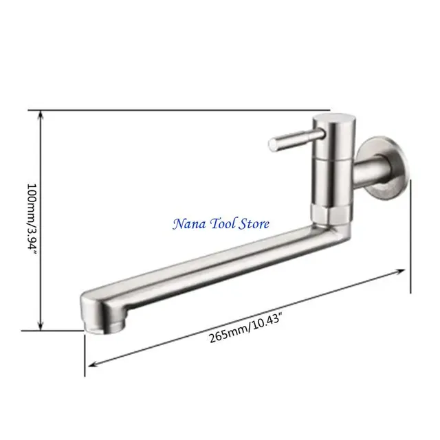 Mitigeur mural monocommande bec long pivotant inoxydable… – vue 7