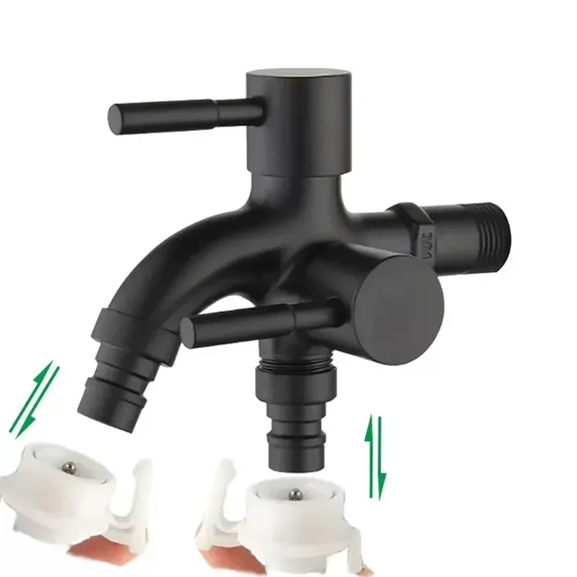 Robinet mural acier inoxydable 304 brossé double sortie… – vue 5