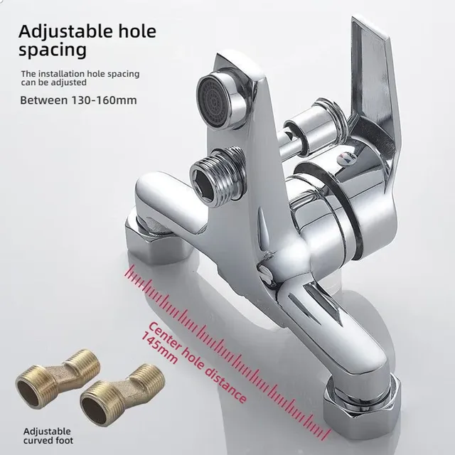 Robinets de lavabo muraux chromés – vue 2