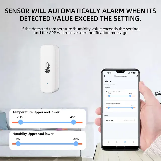 Tuya-Capteur de température et d'humidité WiFi intelligent – vue 5