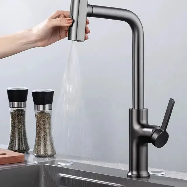 Robinet de cuisine grande cascade bec extractible… – vue 3