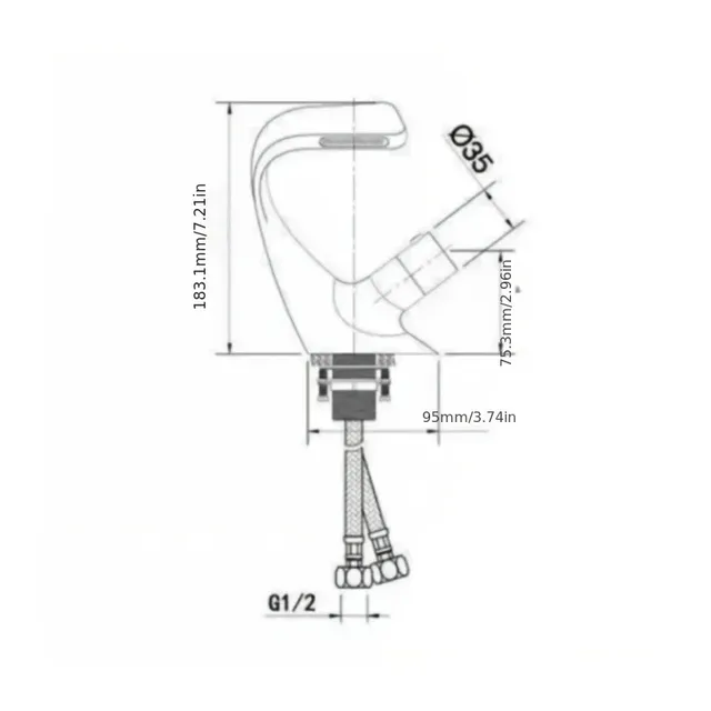 Robinet de lavabo cascade tout en cuivre noir – vue 5