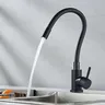 Robinet de cuisine en acier inoxydable noir – vue 3