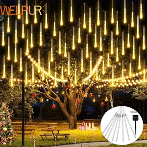 Guirxiété Solaire à LED avec Pluie de Météores, 8 Tubes, Luminaire Décoratif d’Extérieur, Idéal pour un Jardin, un Nouvel An ou Noël Guirxiété Solaire à LED avec Pluie de Météores, 8 Tubes, Luminaire Décoratif d’Extérieur, Idéal pour un Jardin, un Nouvel An ou Noël