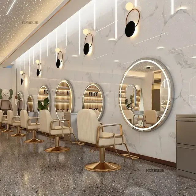 Miroir décoratif rond pour Salon de coiffure – vue 3
