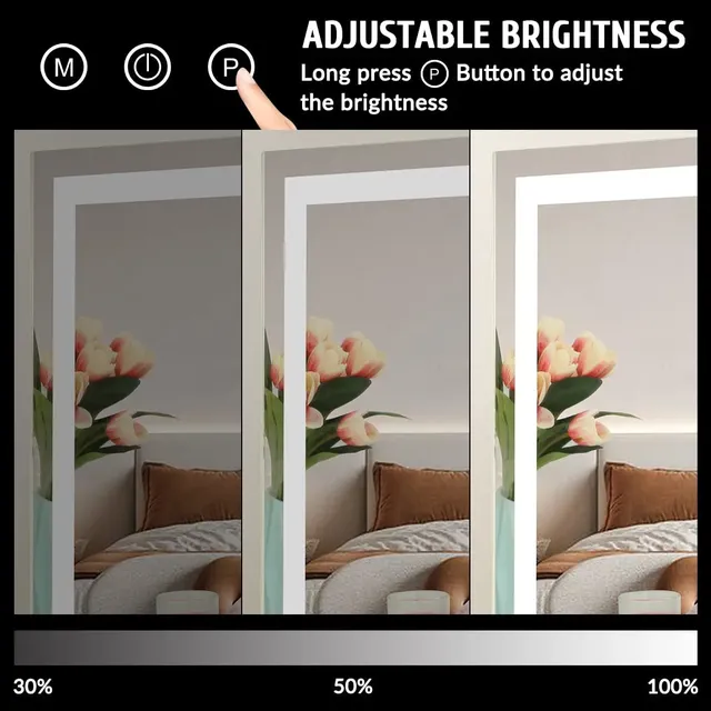 Miroir de Maquillage de Vanité Éclairé avec Lumières… – vue 4
