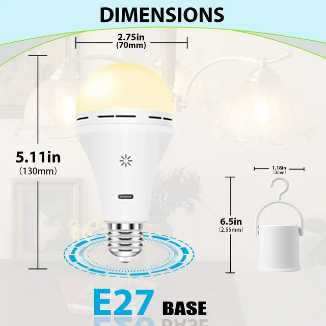 Lumière LED aste par batterie USB sans fil – vue 2