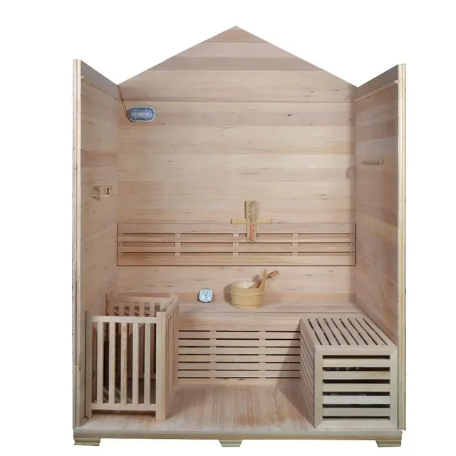 Sauna extérieur traditionnel résineux cabine bois porte… – vue 4