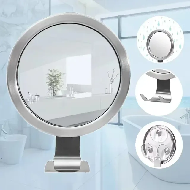 Miroir mural rond anti buée aluminium inoxydable brossé… – vue 3