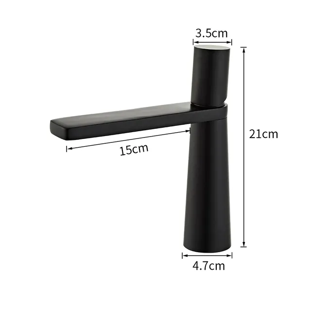 Mitigeur lavabo monocommande laiton massif noir mat doré… – vue 6
