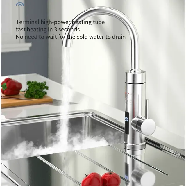 Robinet mitigeur chauffe eau instantané inox brossé col… – vue 4
