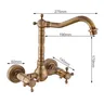 Robinet mural laiton antique brossé vintage double… – vue 3
