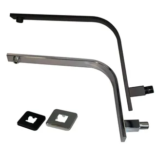 Bras mural L douche pluie carrée chromé noir mat acier inoxydable…